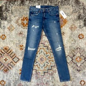 H&M skinny jeans coupe moulante low waist denim